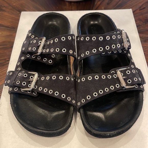 ISABEL MARANT LENNYO EYELETS SLIDES SIZE 39 - Picture 3 of 9
